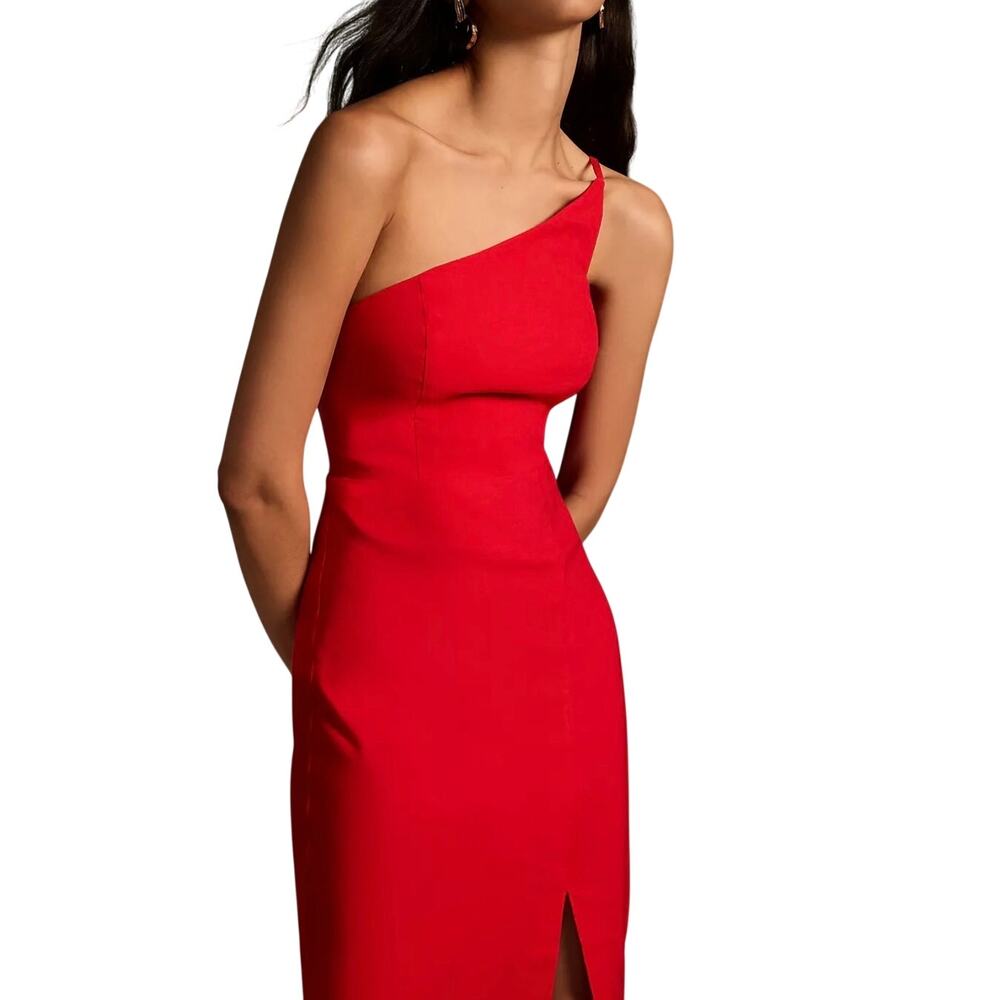 One-Shoulder Red Sheath Dress